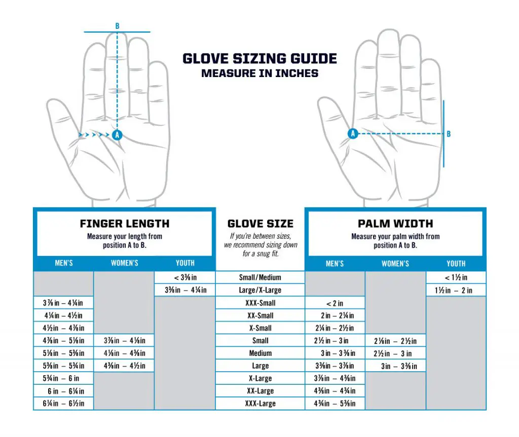 Mechanix Wear glove sizing chart